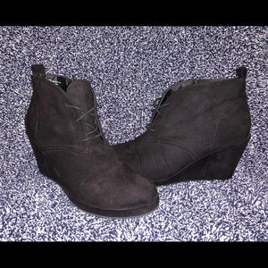 Black suede booties